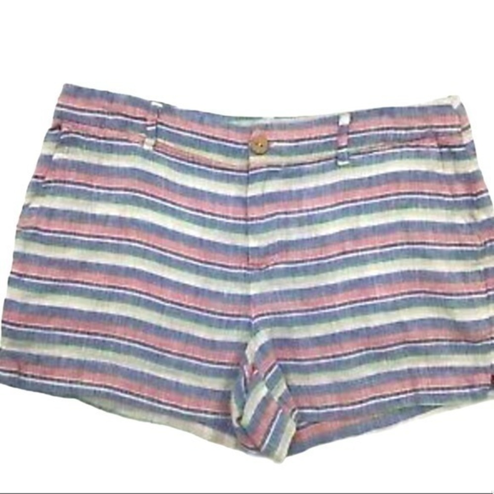 Saint Tropez West Stripes Linen Shorts Size 6